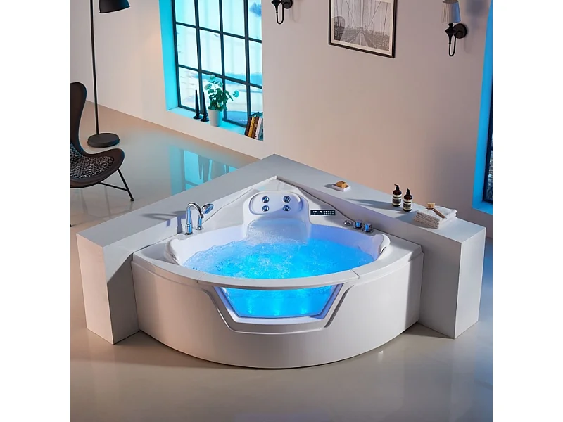 Baignoire balneo d'angle RIVAGE 141C Archipel® 141x141