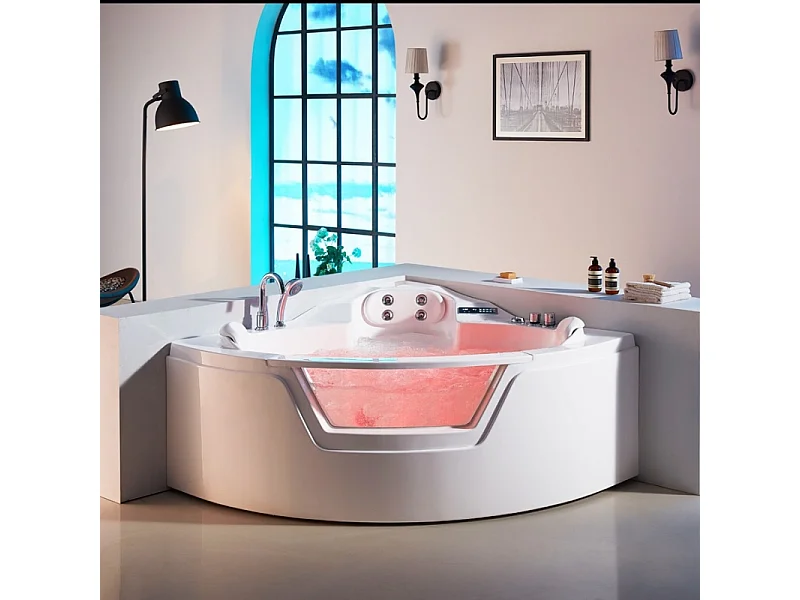 Baignoire balneo d'angle RIVAGE 141C Archipel® 141x141