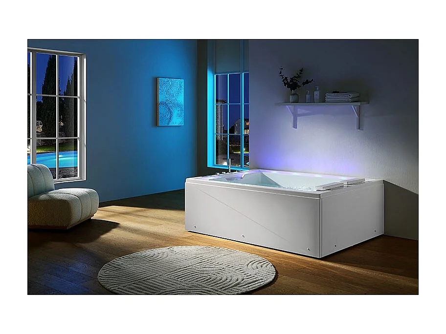 Baignoire balnéo VICTORIA BLANC 2 places 192x142 - DROITE