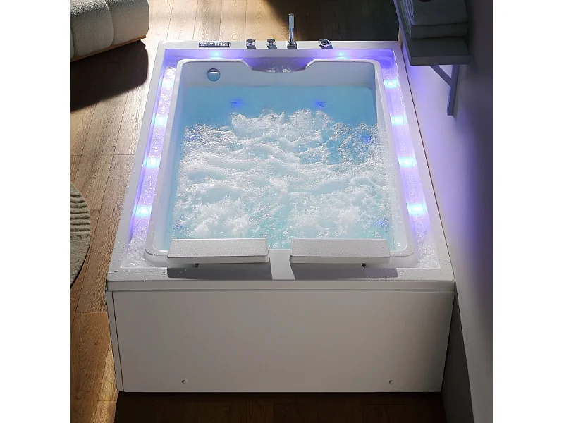 Baignoire balnéo VICTORIA BLANC 2 places 192x142 - DROITE