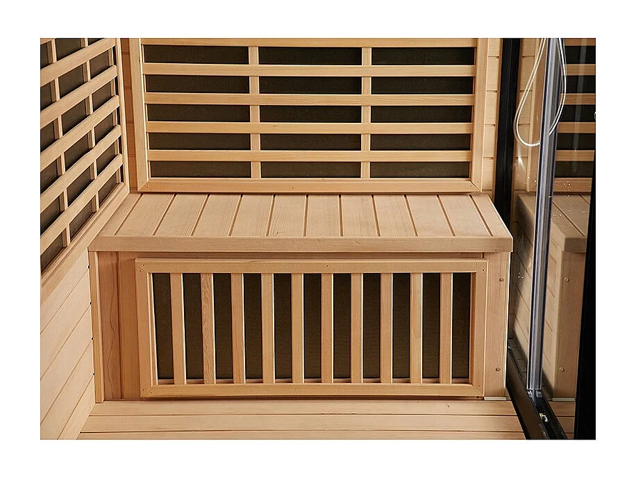 Combi Sauna Infrarouge Douche Hammam Boreal® IR-H-220G BLACK - gauche