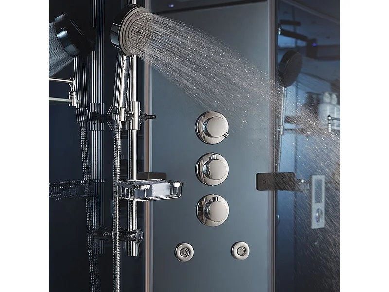 Cabine douche hammam 2 places XDUAL 140 MIROIR BLEU Archipel® - 140x90 cm