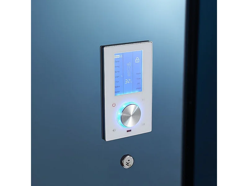 Cabine douche hammam 2 places XDUAL 140 MIROIR BLEU Archipel® - 140x90 cm