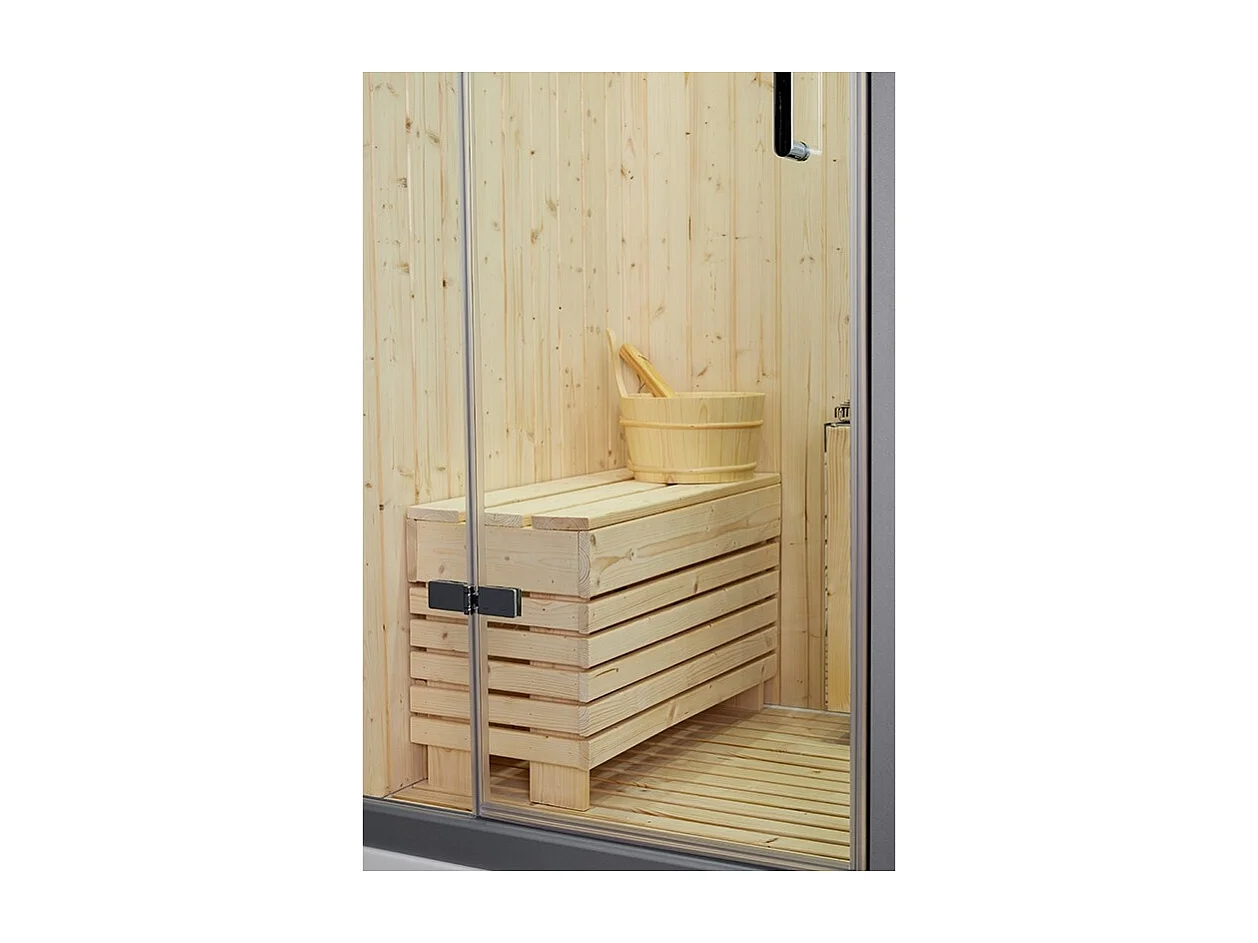 Combi Sauna Douche Hammam Boreal® SH180-G Blanc Gauche
