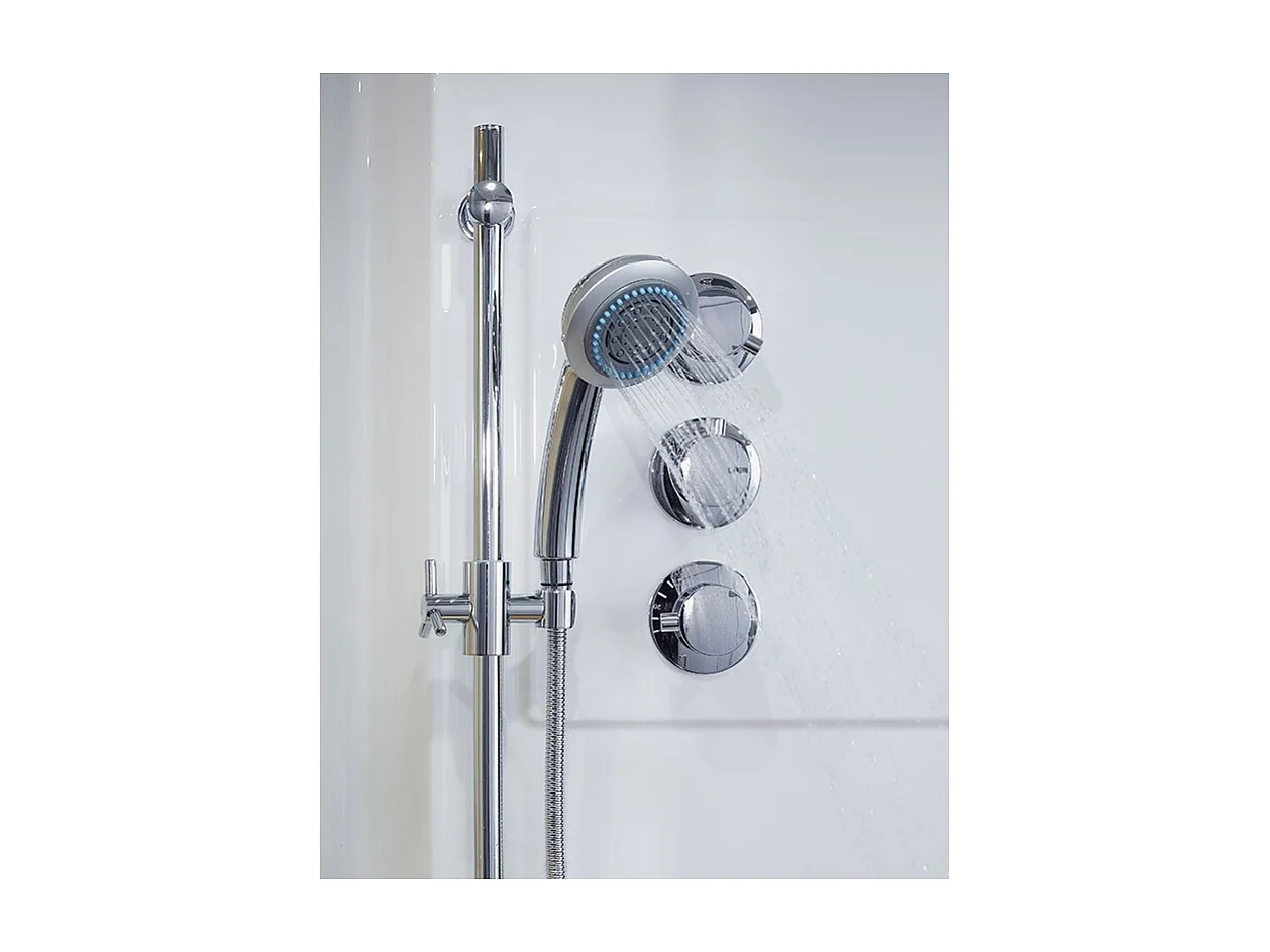 Combi Sauna Douche Hammam Boreal® SH180-G Blanc Gauche