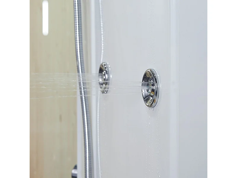 Combi Sauna Douche Hammam Boreal® SH180-G Blanc Gauche