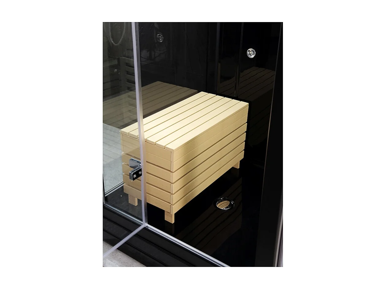 Combi Sauna Douche Hammam Boreal® SH180-D Black droite