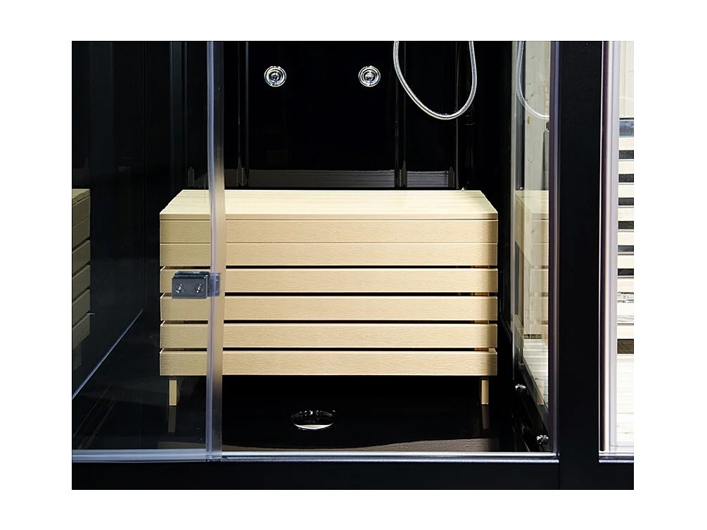 Combi Sauna Douche Hammam Boreal® SH180-D Black droite