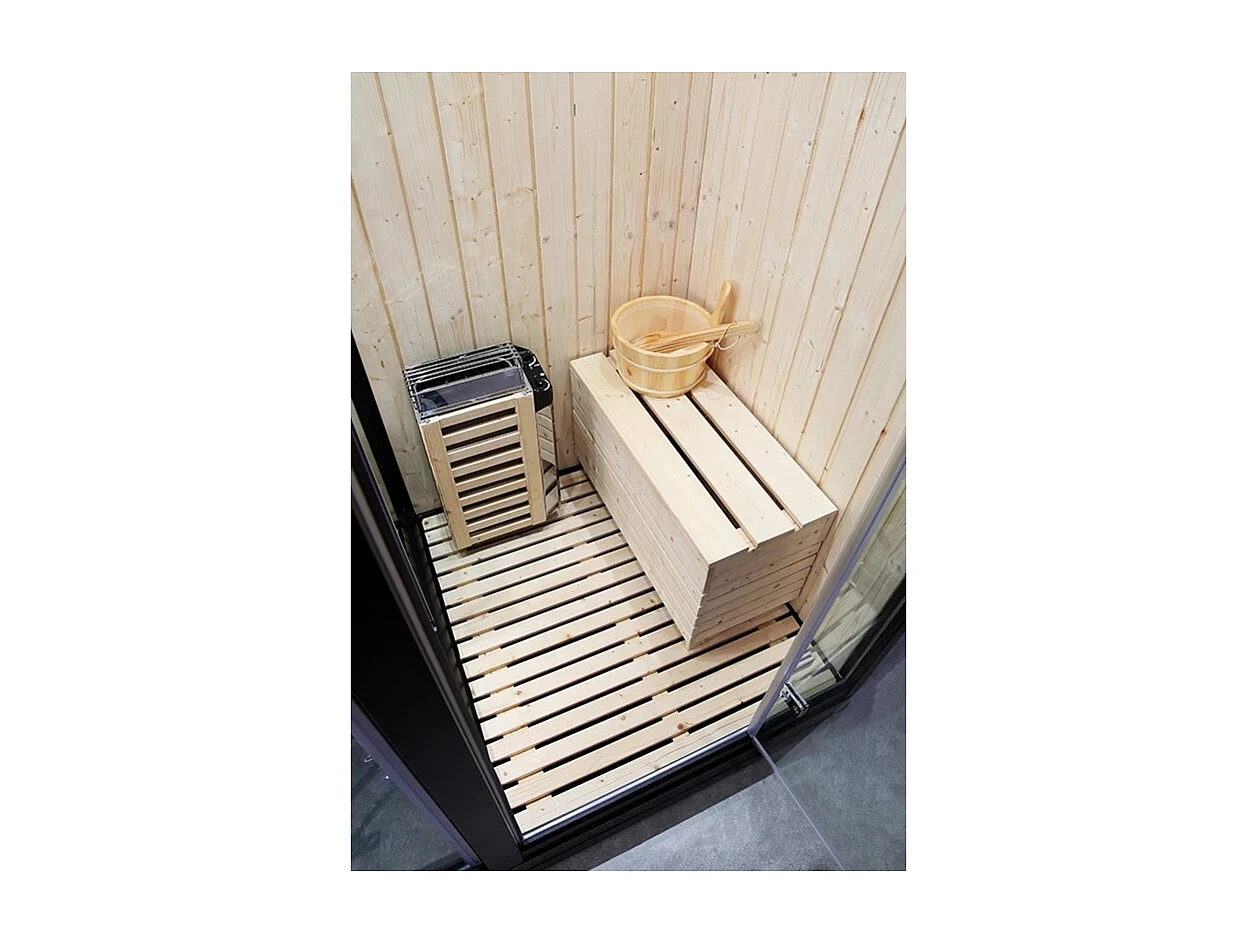 Combi Sauna Douche Hammam Boreal® SH180-D Black droite