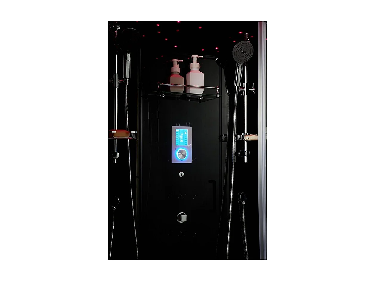 Cabine douche hammam 2 places XDUAL 140 BLACK Archipel® - 140x90 cm