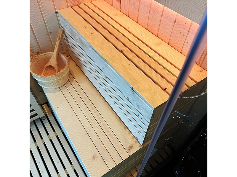 Combi Sauna Douche Hammam Boreal® SH220-G-Black Edition - gauche