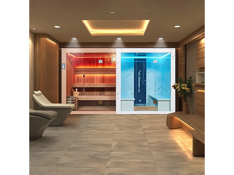 Combi Sauna Hammam BOREAL® SENSATION - 8/9 PLACES-360*160*200