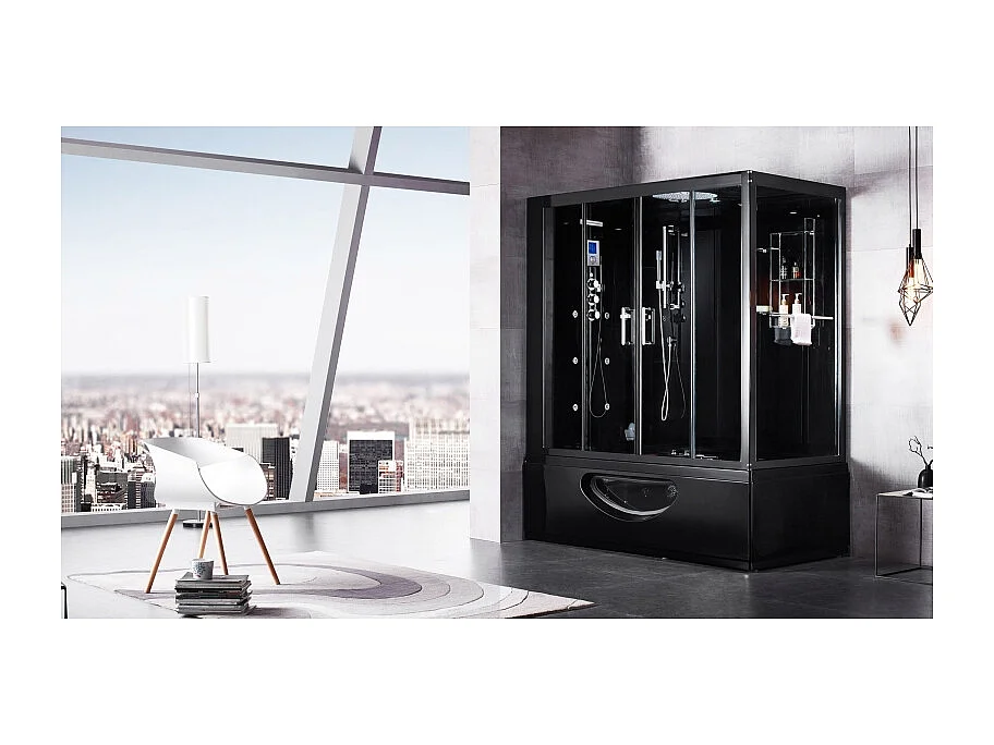 Combi Balneo douche Hammam Archipel® CBH BLACK Gauche