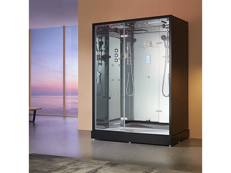 Cabine douche hammam 2 places XDUAL 160 MIRROR Archipel® - 160x90 cm