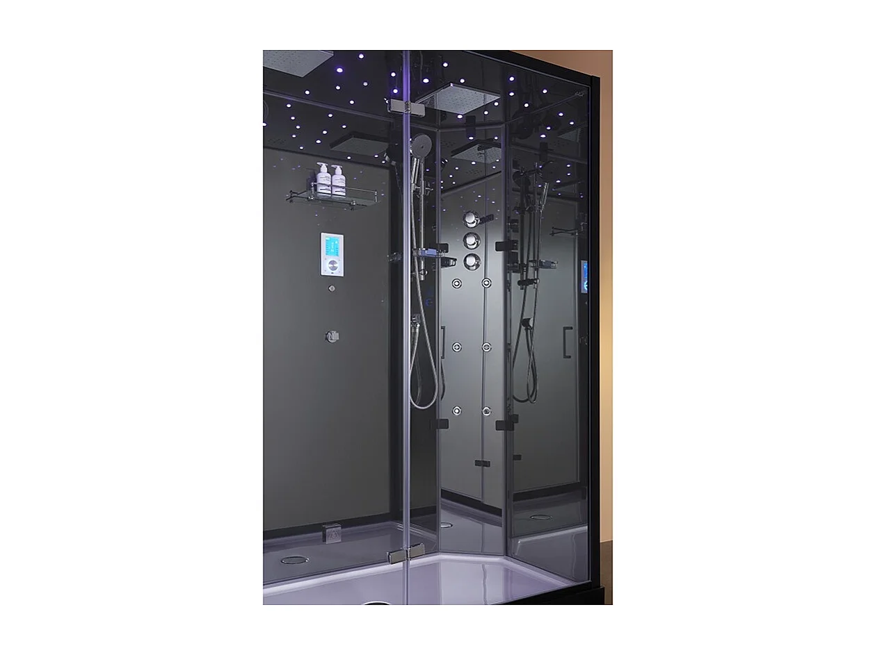 Cabine douche hammam 2 places XDUAL 160 MIRROR Archipel® - 160x90 cm