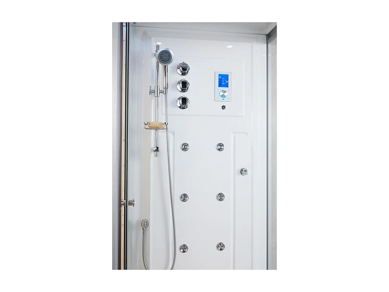 Combi Sauna Infrarouge Douche Hammam Boreal® IR-H 180G - Gauche