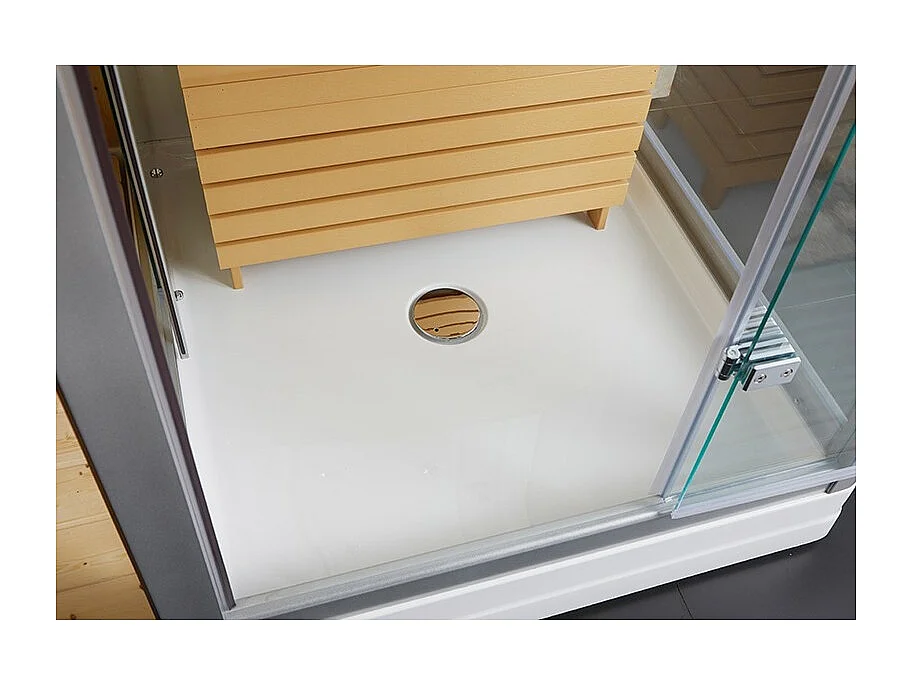 Combi Sauna Infrarouge Douche Hammam Boreal® IR-H 180G - Gauche