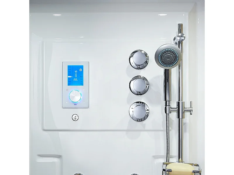 Combi Sauna Douche Hammam Boreal® SH180-D Blanc Gauche