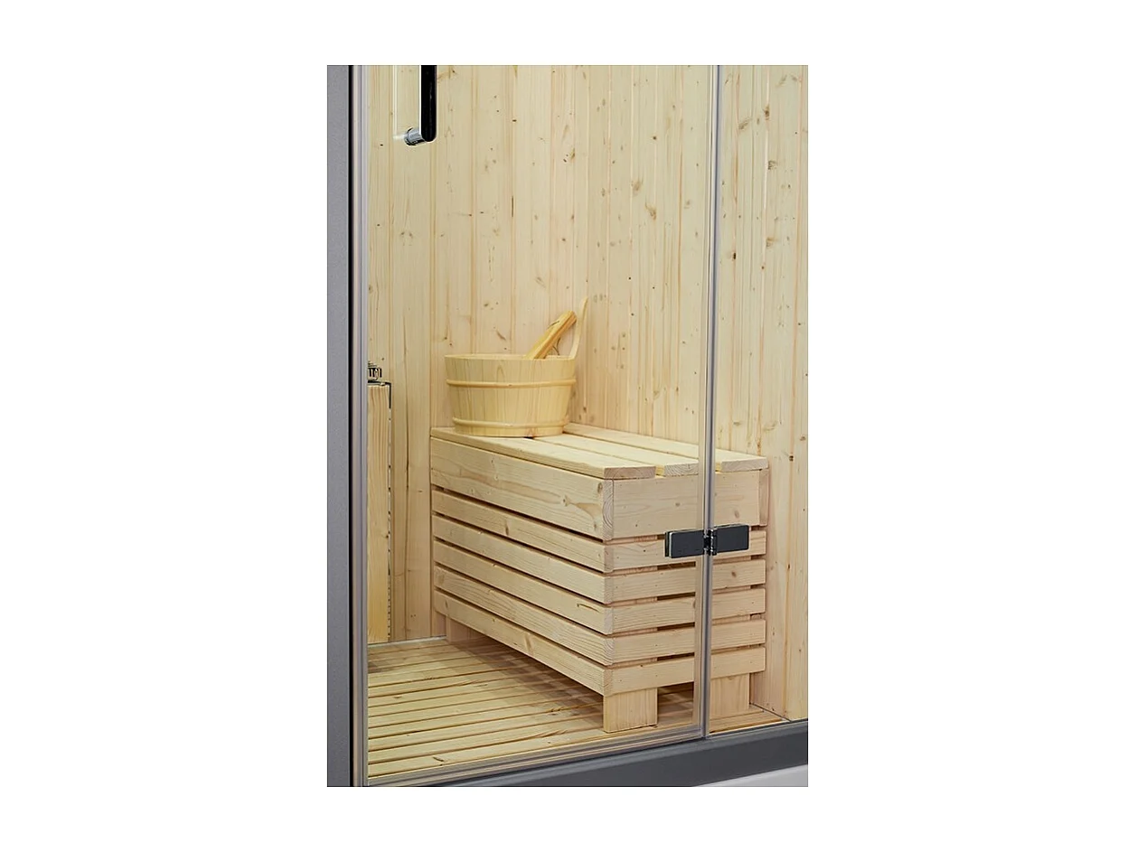 Combi Sauna Douche Hammam Boreal® SH180-D Blanc Gauche