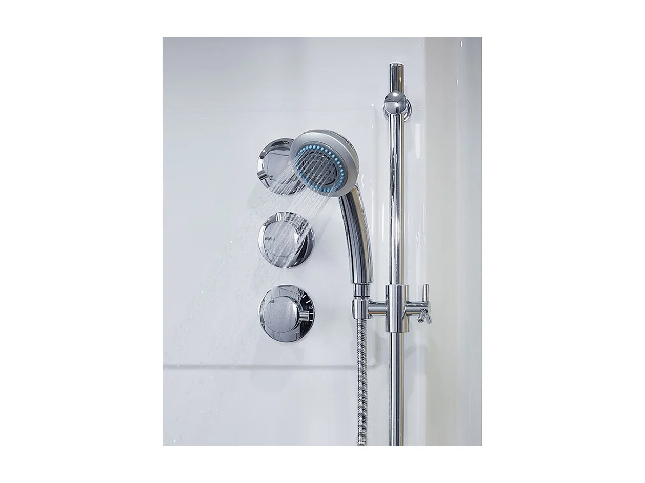 Combi Sauna Douche Hammam Boreal® SH180-D Blanc Gauche