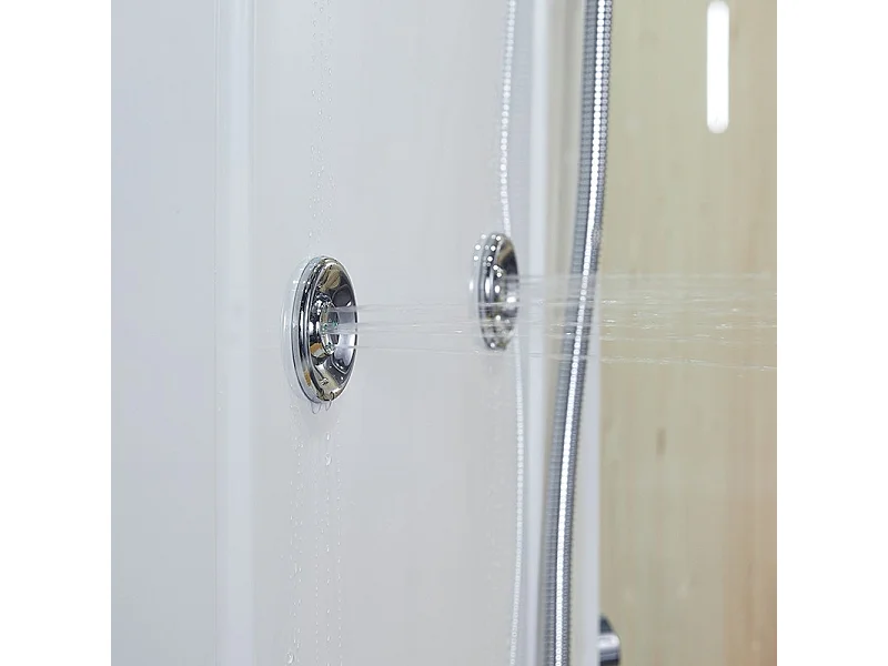 Combi Sauna Douche Hammam Boreal® SH180-D Blanc Gauche