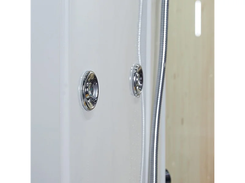 Combi Sauna Douche Hammam Boreal® SH180-D Blanc Gauche