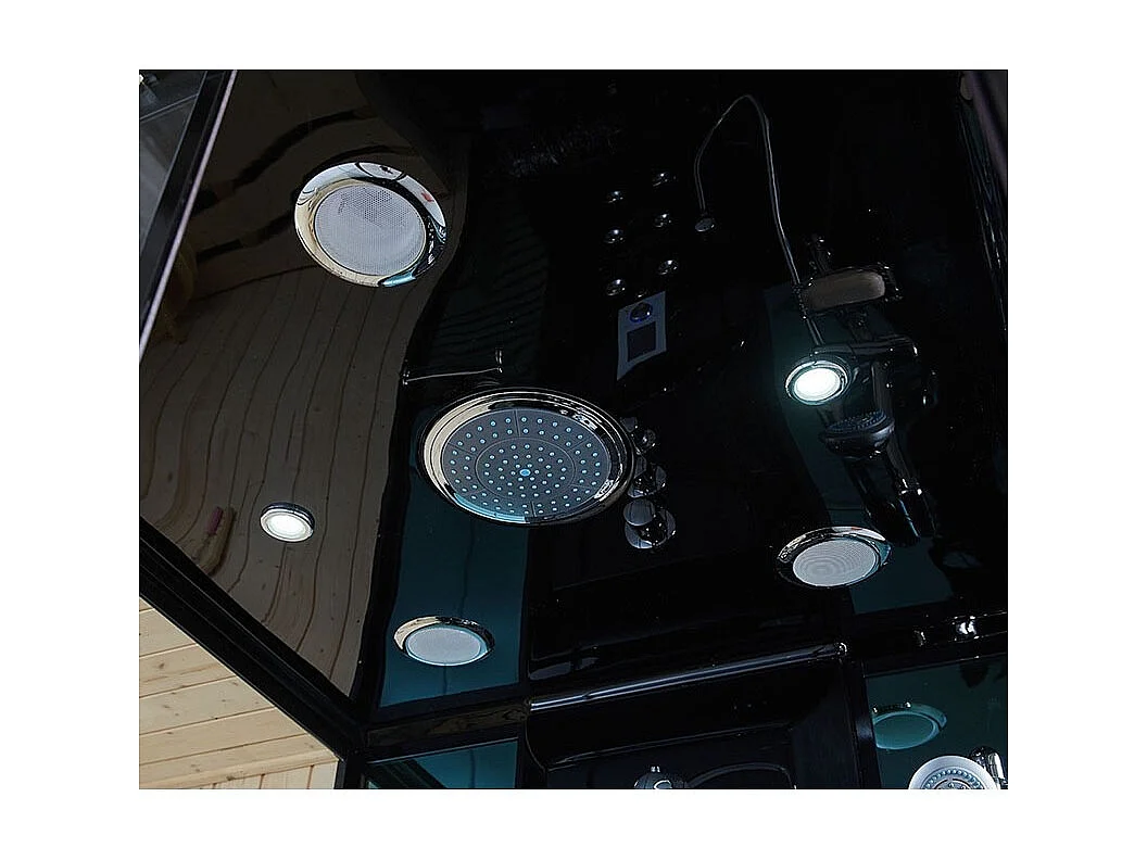 Cabine douche hammam Boreal® H-DUO Black Edition 90*115*220H