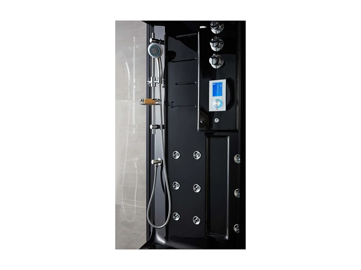 Cabine douche hammam Boreal® H-DUO Black Edition 90*115*220H