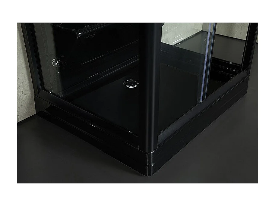Cabine douche hammam Boreal® H-DUO Black Edition 90*115*220H