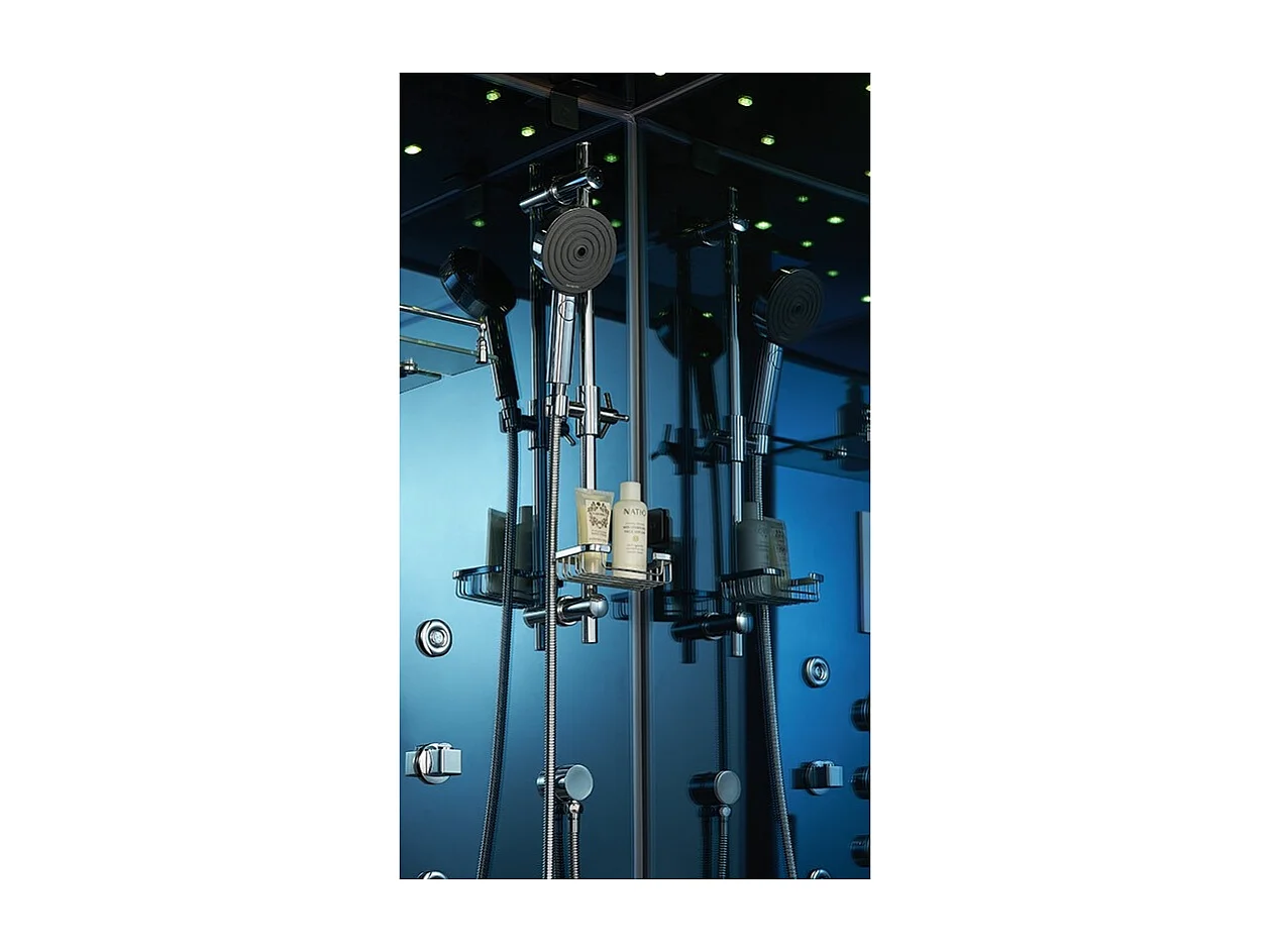 Cabine douche hammam 1 place X-ONE MIROIR BLEU Archipel® - 100x90 cm