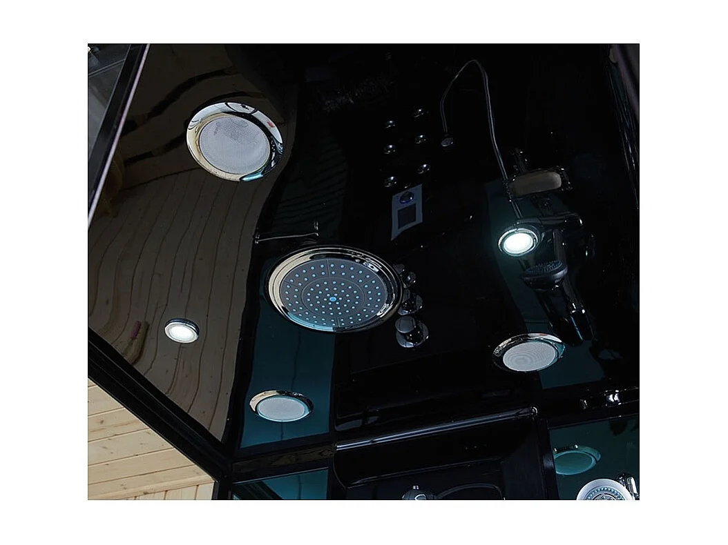 Combi Sauna Douche Hammam Boreal® SH220-D Black Edition - droite