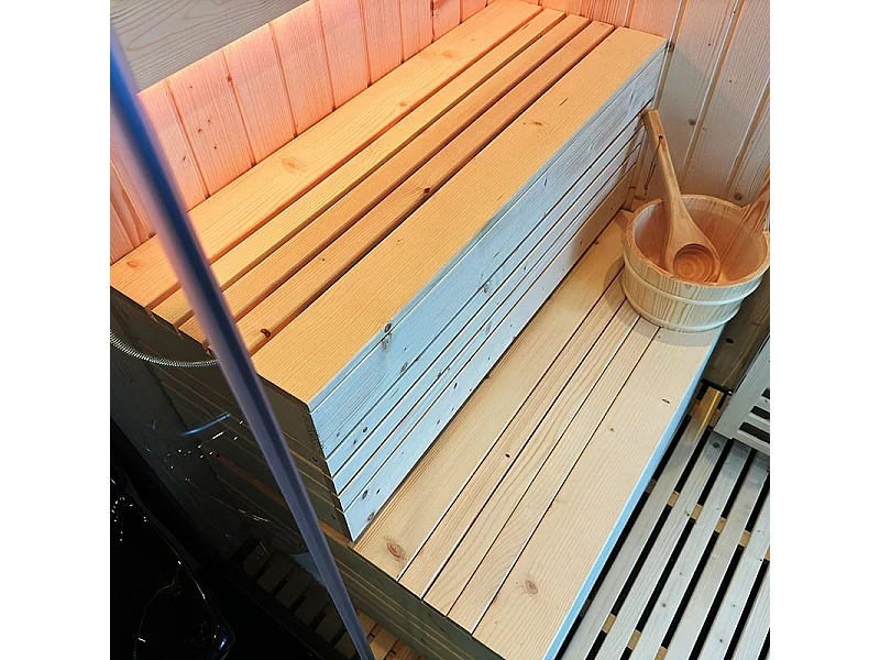 Combi Sauna Douche Hammam Boreal® SH220-D Black Edition - droite