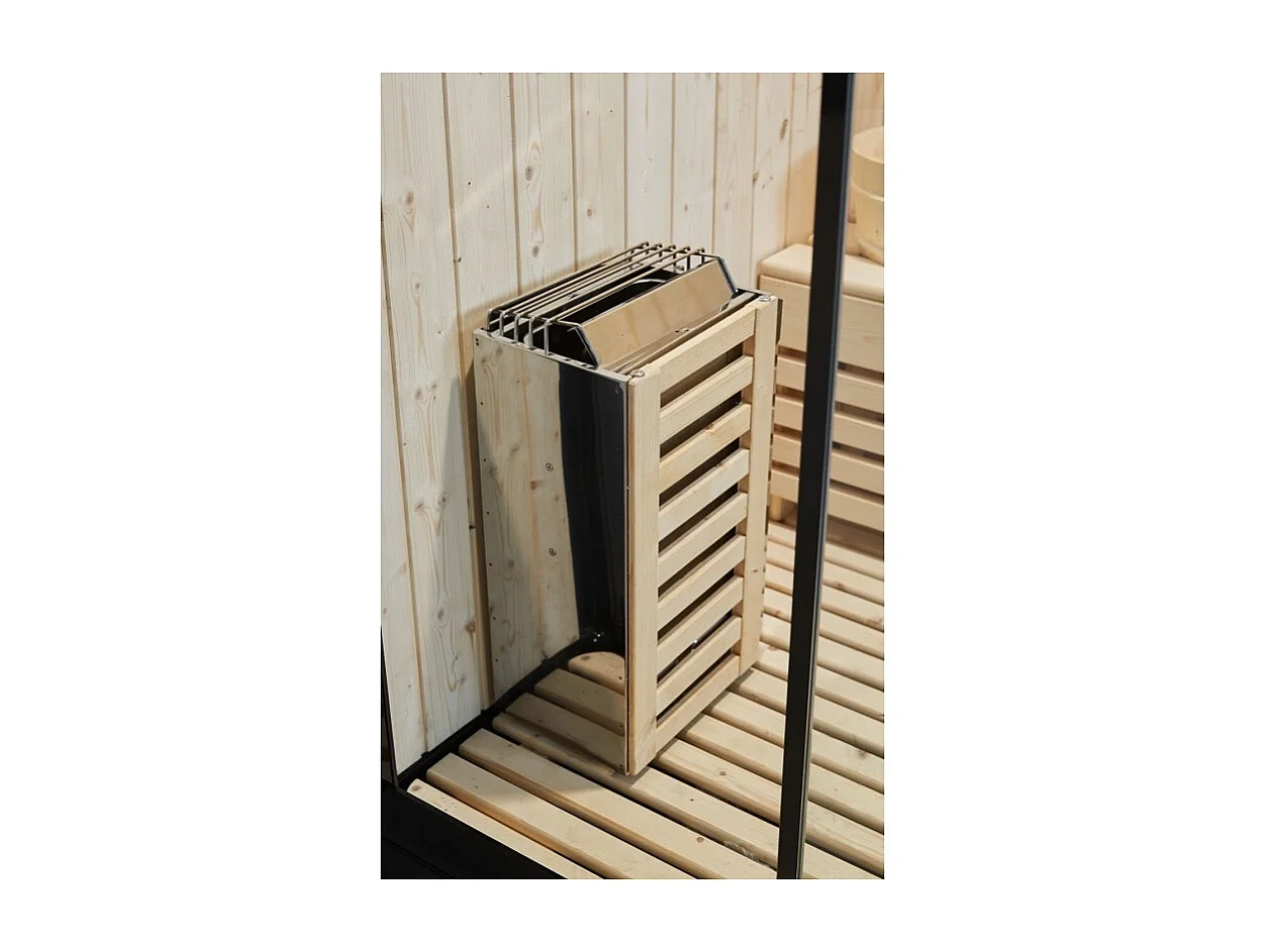 Combi Sauna Douche Hammam Boreal® SH220-D Black Edition - droite