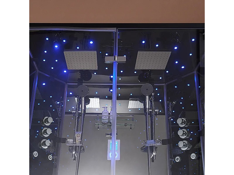 Cabine douche hammam 2 places XDUAL 140 MIRROR Archipel® - 140x90 cm