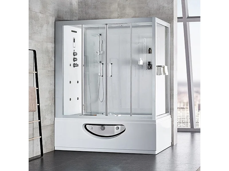 Combi Balneo douche Hammam CBH PUR WHITE Archipel® 179x97 - GAUCHE