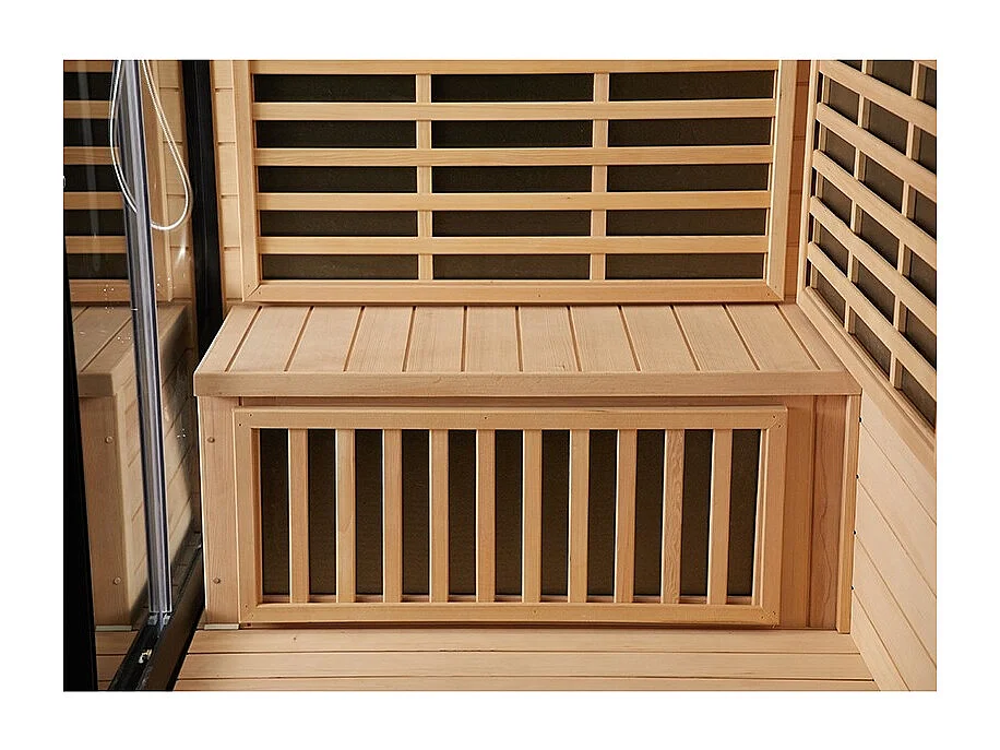 Combi Sauna Infrarouge Douche Hammam Boreal® IR-H-220G BLACK - gauche