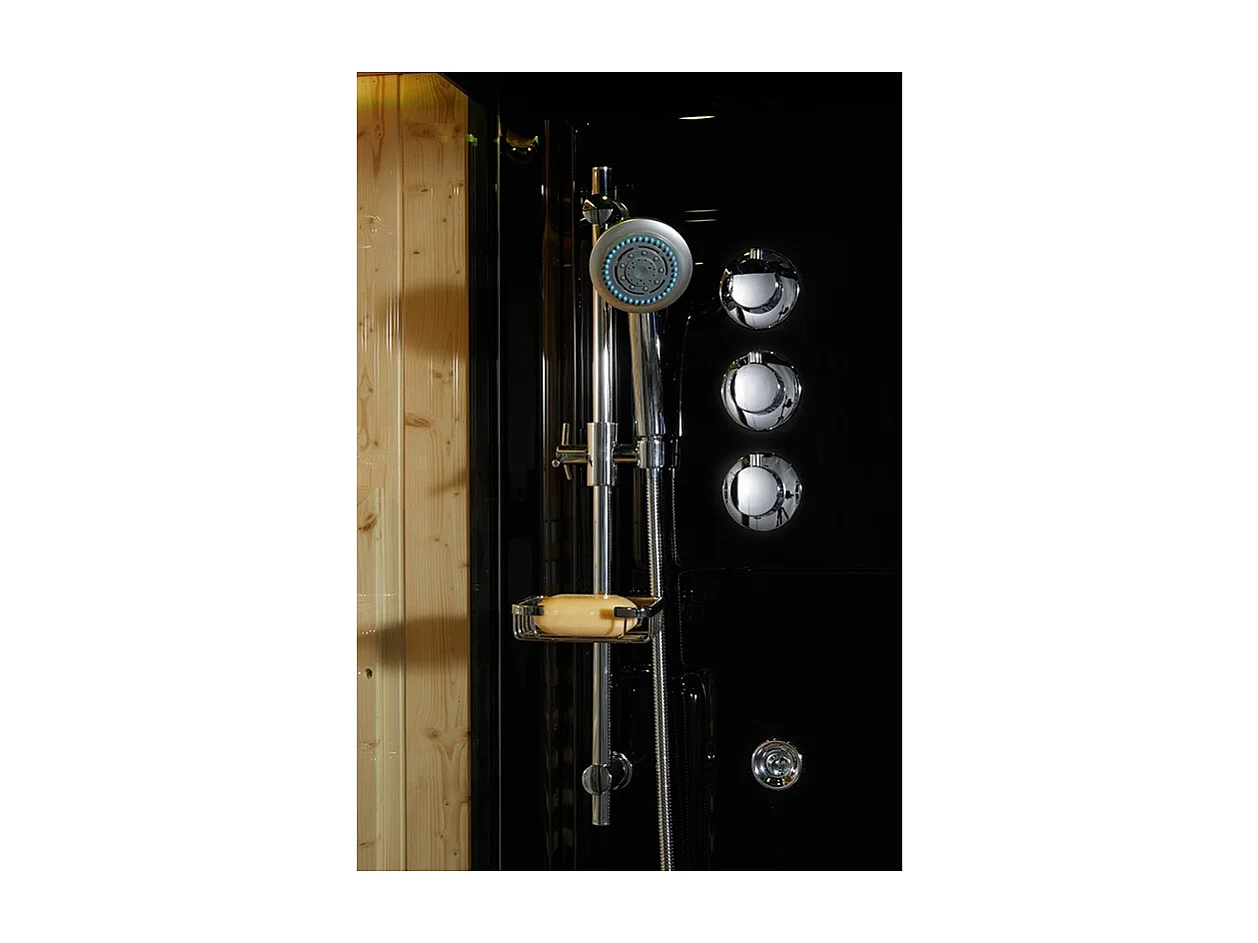 Combi Sauna Douche Hammam Boreal® SH180-D Black droite