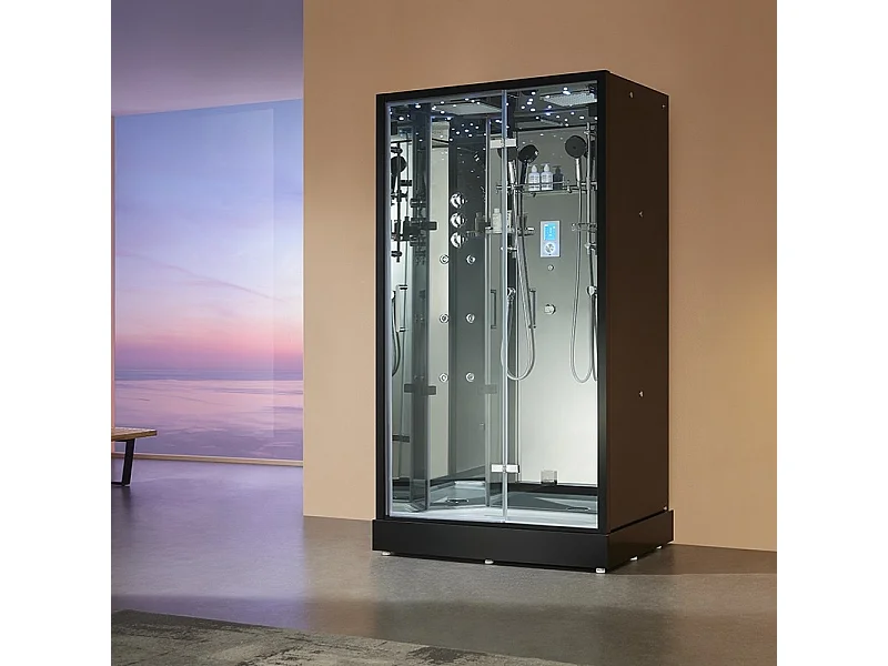 Cabine douche hammam 2 places XDUAL 120 MIRROR Archipel® - 120x80 cm