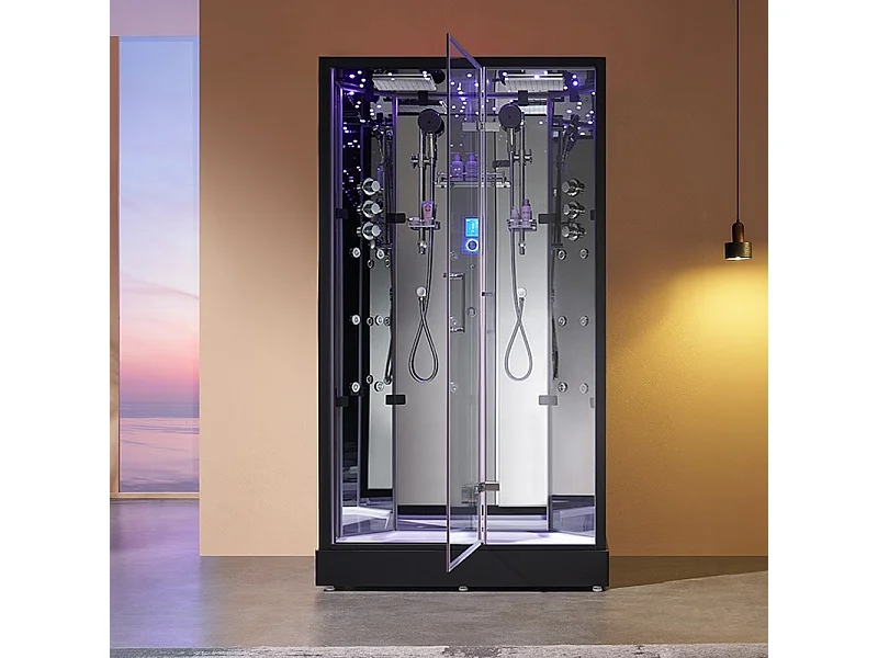 Cabine douche hammam 2 places XDUAL 120 MIRROR Archipel® - 120x80 cm