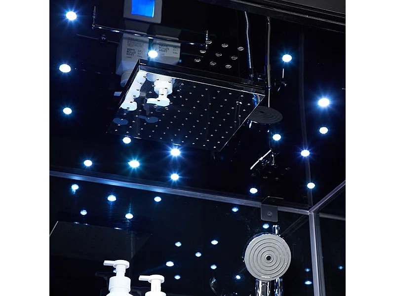 Cabine douche hammam X-ONE 100 BLACK Archipel® - 100x90 cm