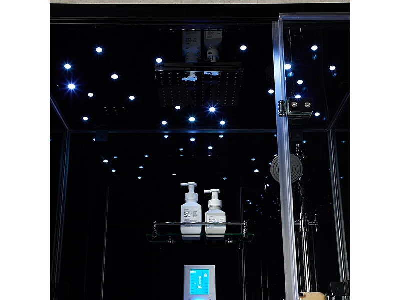 Cabine douche hammam X-ONE 100 BLACK Archipel® - 100x90 cm