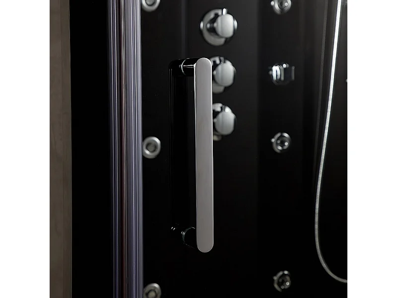 Cabine douche hammam X-ONE 100 BLACK Archipel® - 100x90 cm