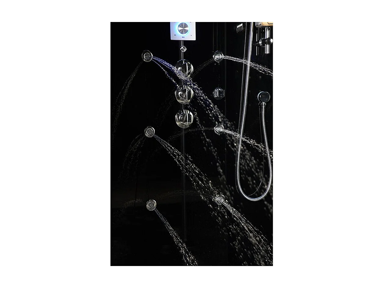 Cabine douche hammam X-ONE 100 BLACK Archipel® - 100x90 cm