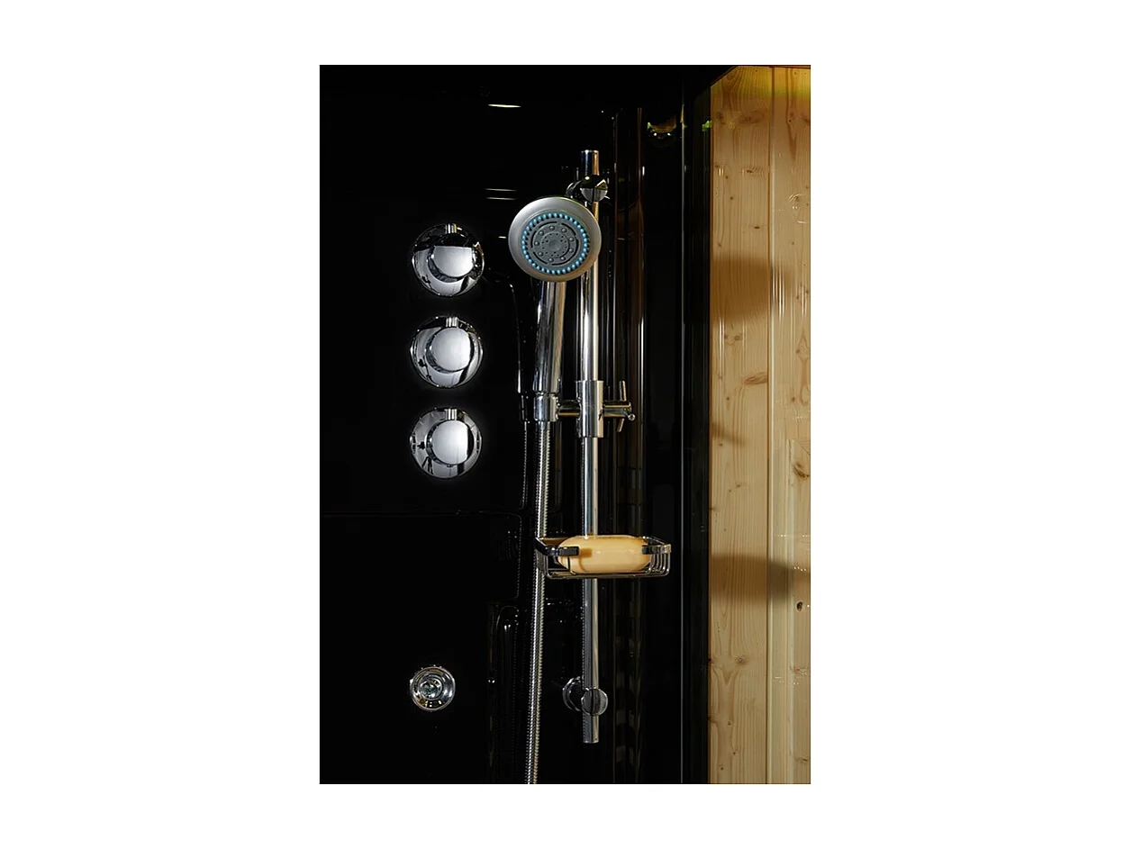 Combi Sauna Infrarouge Douche Hammam Boreal® IRH-180D - Droite