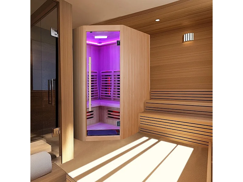 Sauna Infrarouge Boreal® 150C d'Angle à Spectre Complet