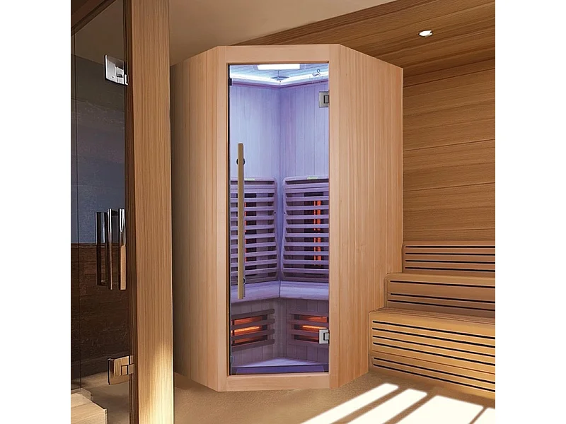 Sauna Infrarouge Boreal® 130C d'Angle à Spectre Complet