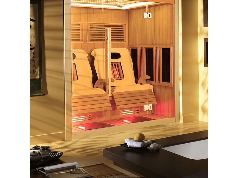 Sauna infrarouge Boreal® JAZZ DUO - 2 fauteuils inclinables à spectre complet 150x180 cm