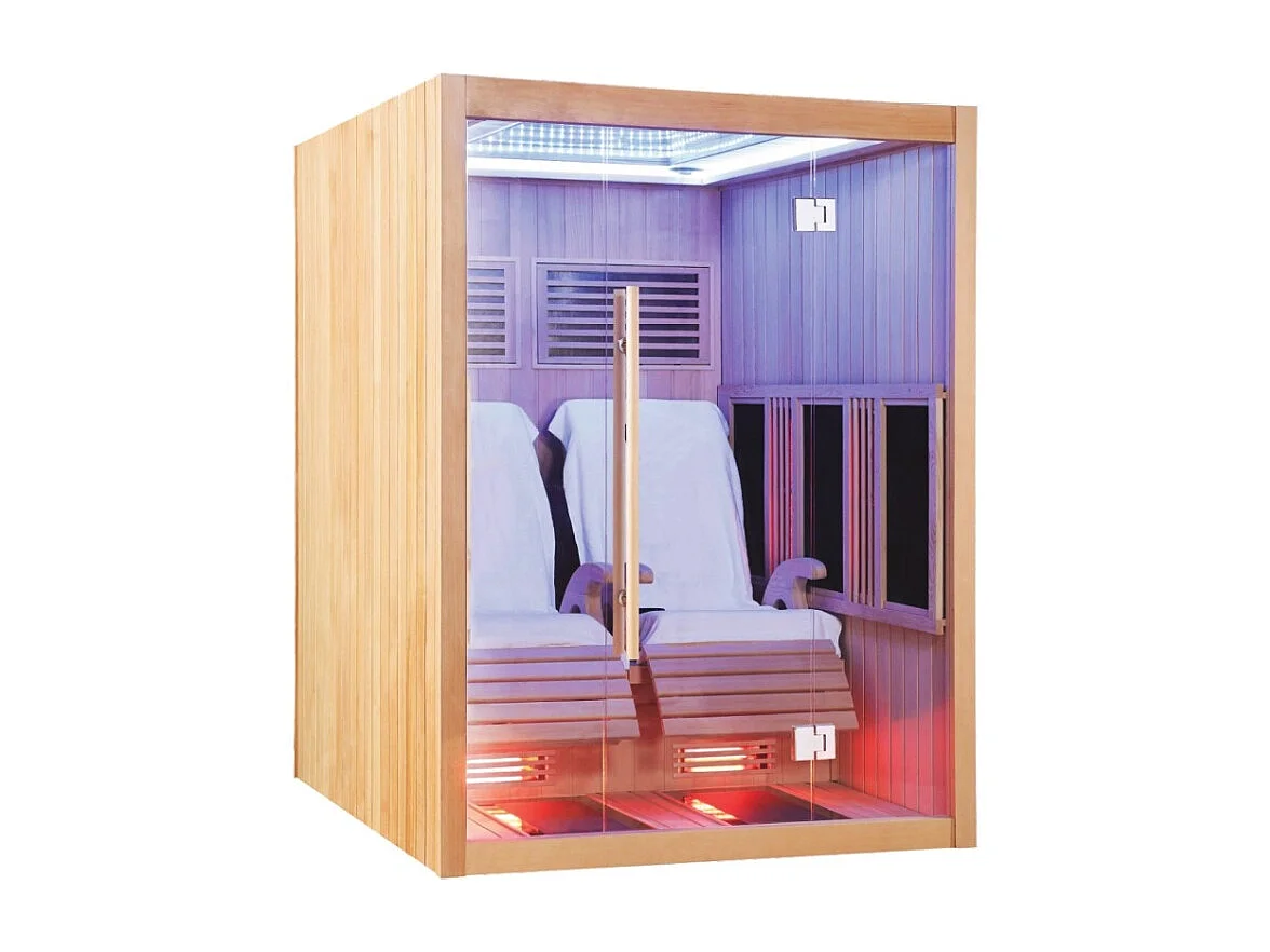 Sauna infrarouge Boreal® JAZZ DUO - 2 fauteuils inclinables à spectre complet 150x180 cm