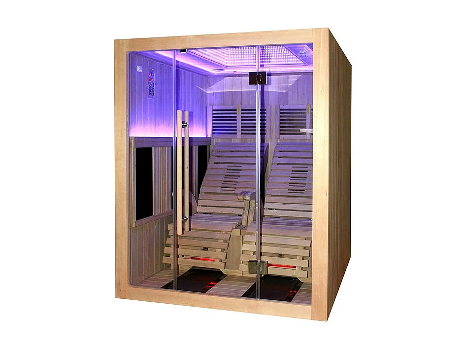 Sauna infrarouge Boreal® JAZZ DUO - 2 fauteuils inclinables à spectre complet 150x180 cm