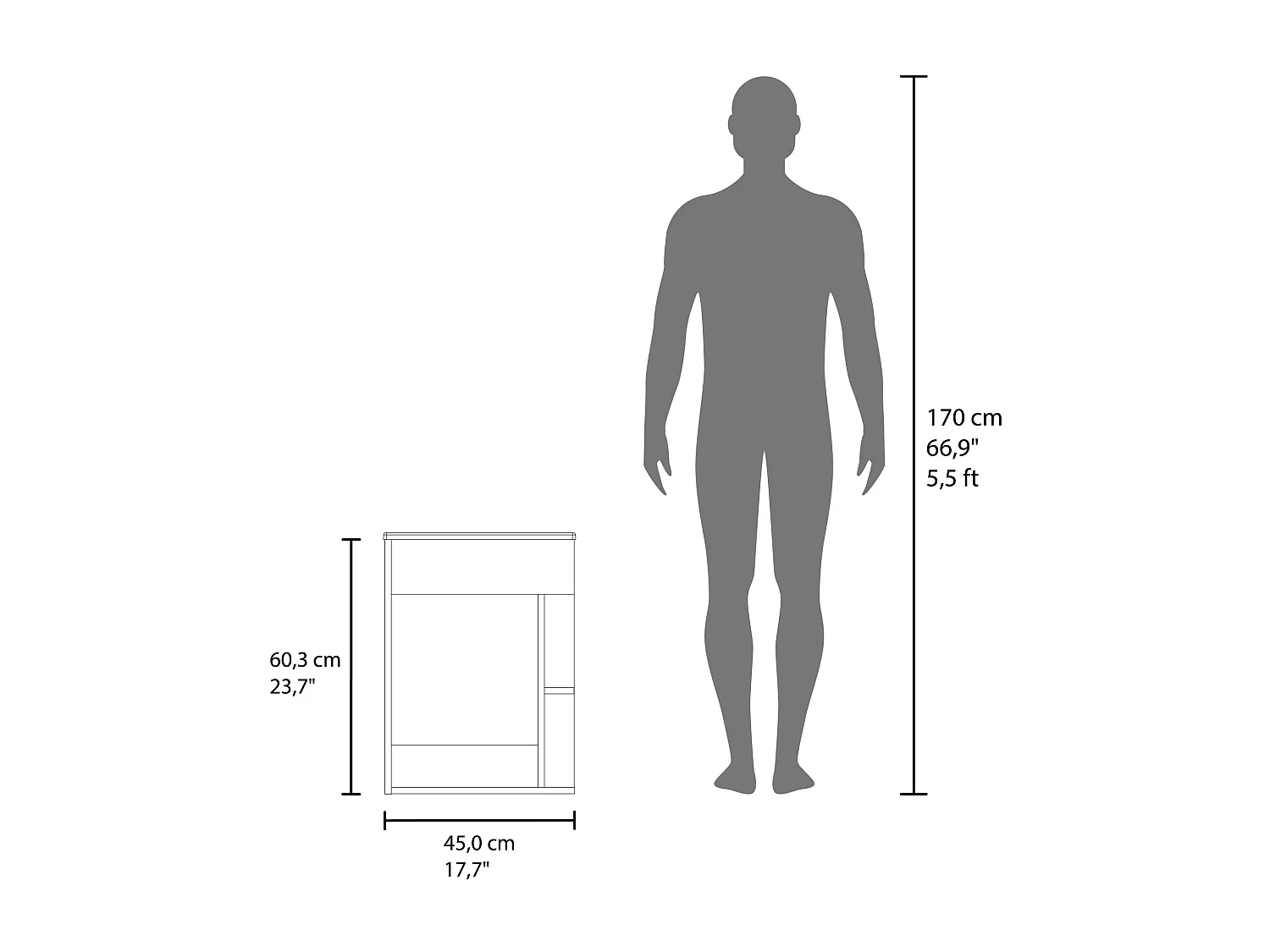 Meuble lavabo Colton 45, wengué